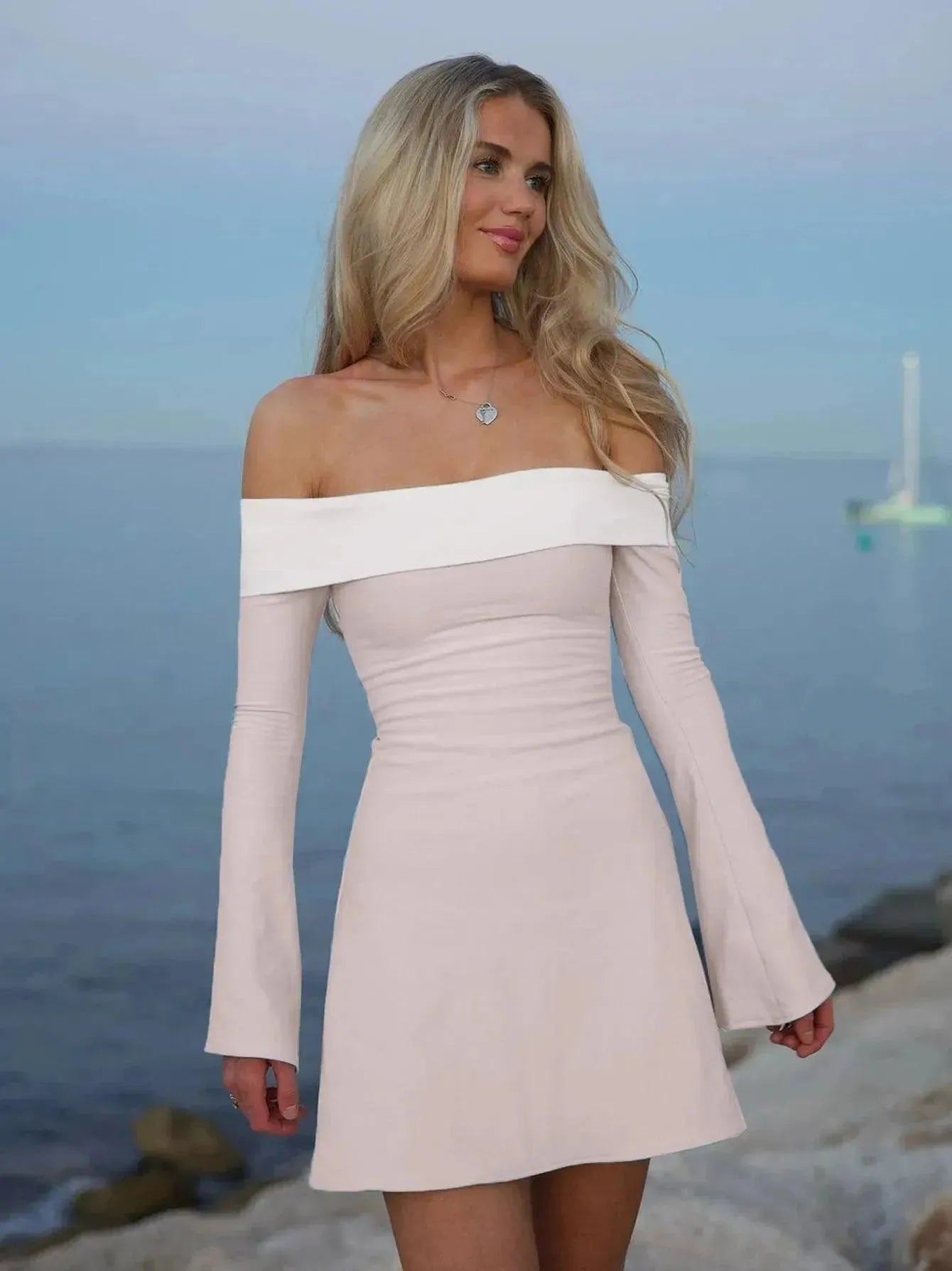 Anika Off Shoulder Mini Dress | Virago Wear Anika Off Shoulder Mini Dress | Virago Wear