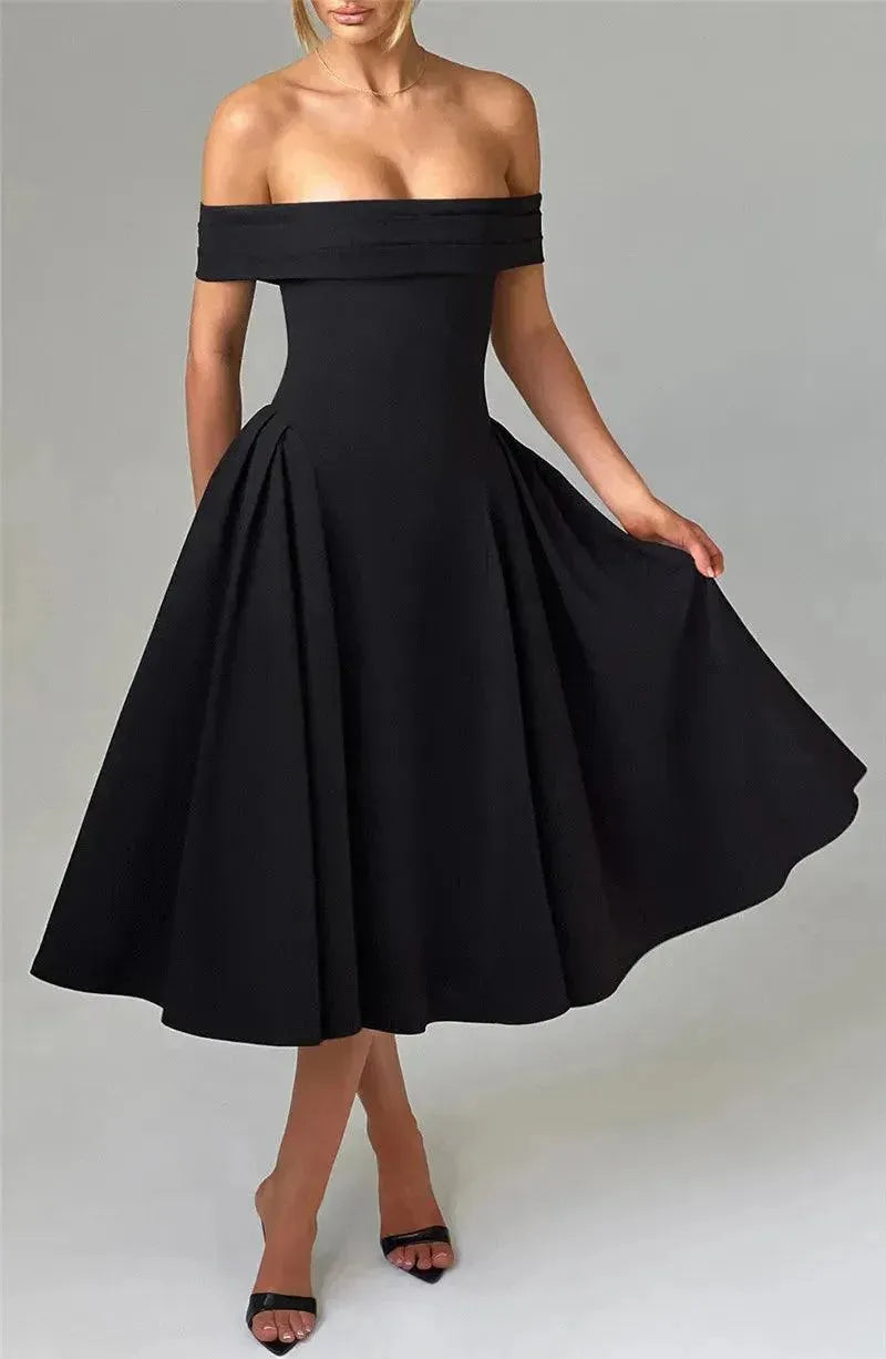Calista Off-Shoulder Midi Dress | Virago Wear Calista Off-Shoulder Midi Dress | Virago Wear