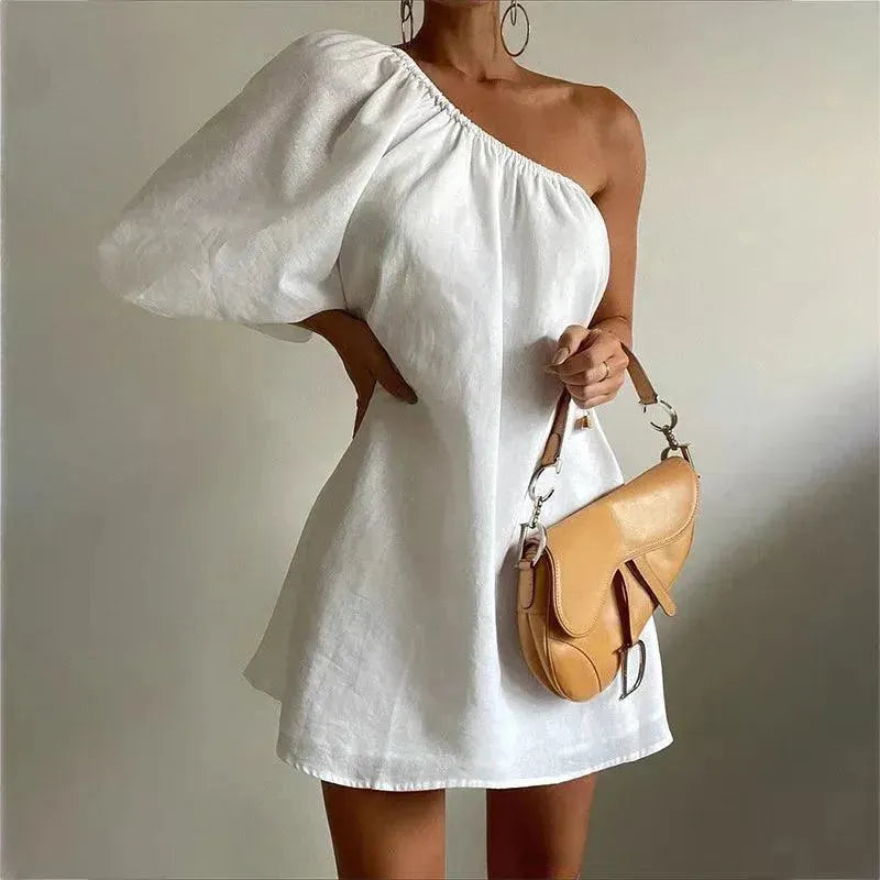 Leah One Shoulder Mini Dress | Virago Wear Leah One Shoulder Mini Dress | Virago Wear