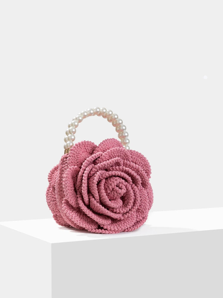 Crochet Rose Flower Clutch