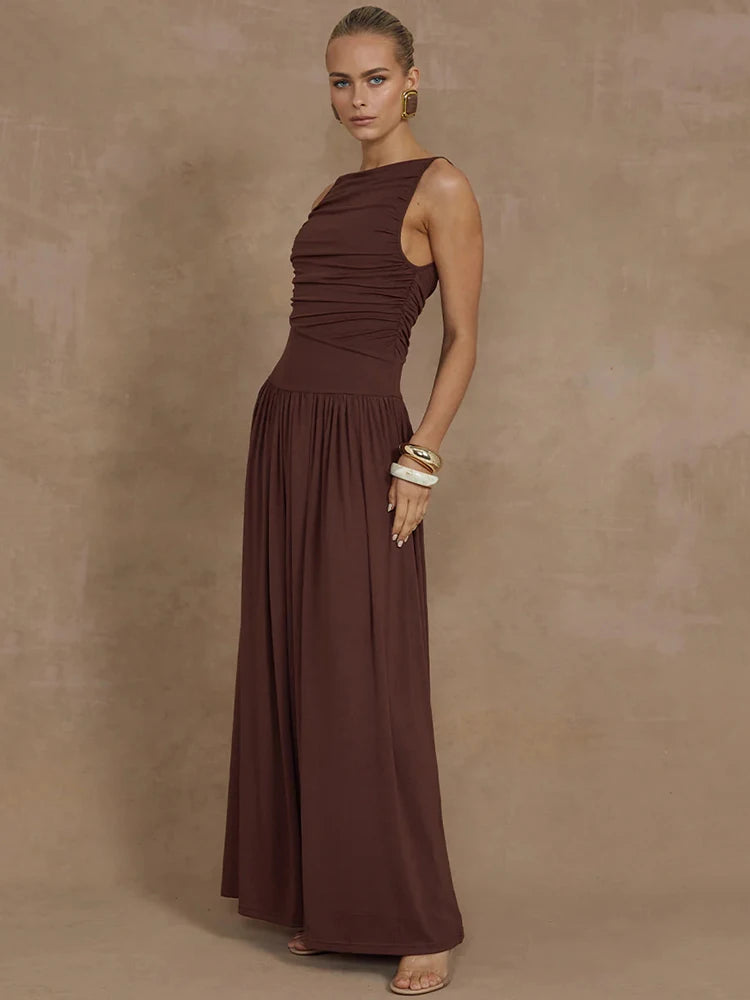 Adrielle Boat Neck Maxi Dress