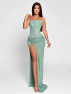 Paola Sequins Split Dress
