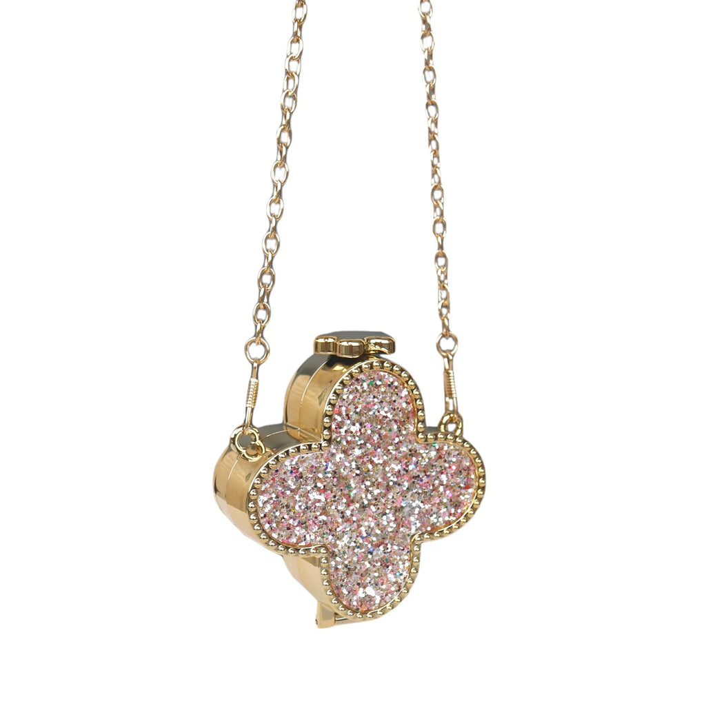 Clover Rhinestone Clutch Bag