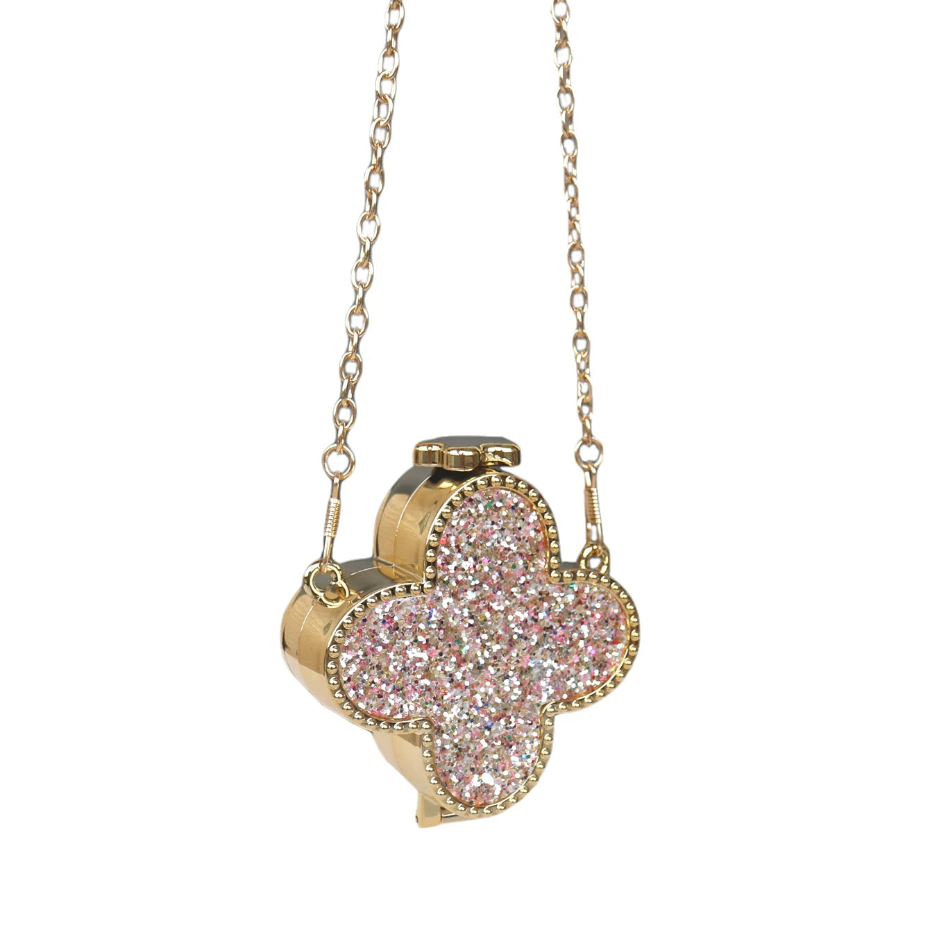 Clover Rhinestone Clutch Bag