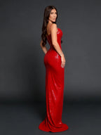 Paola Sequins Split Dress