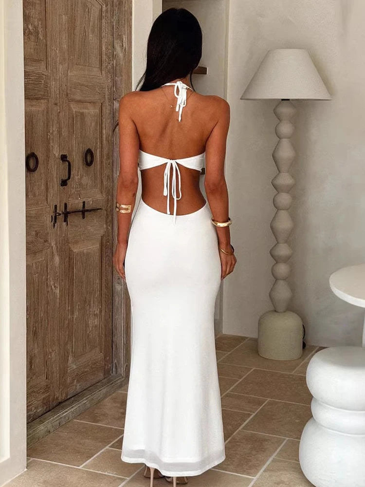 liana maxi dress ALICE + OLIVIA Liana V Neck Ruffle Maxi Dress