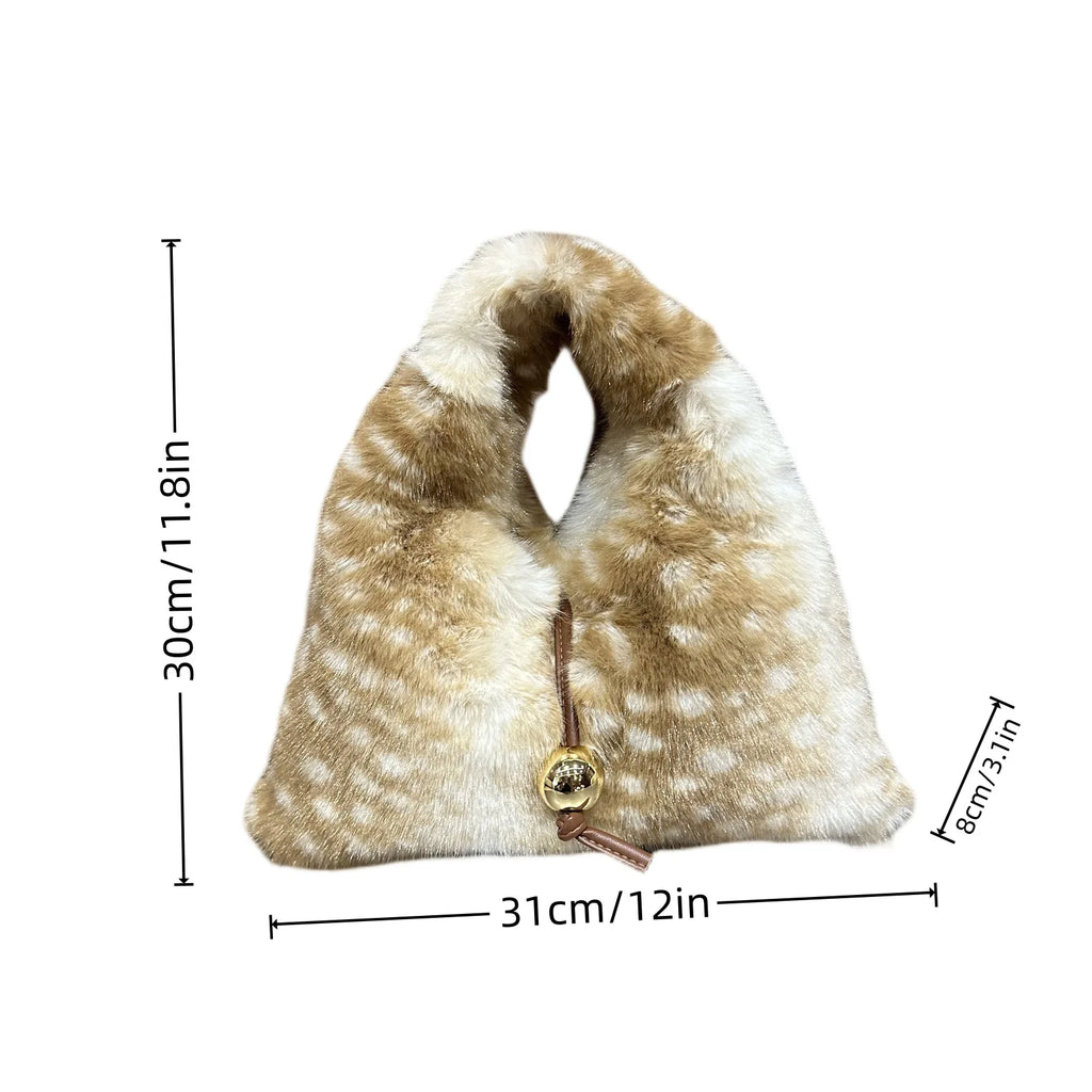 Fluffy Bambi Deer Hobo Bag