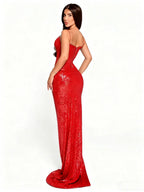 Paola Sequins Split Dress