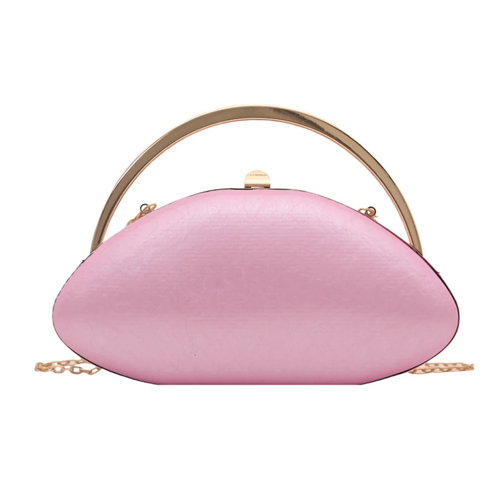 Bolso de mano ovalado color caramelo