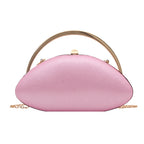 Bolso de mano ovalado color caramelo