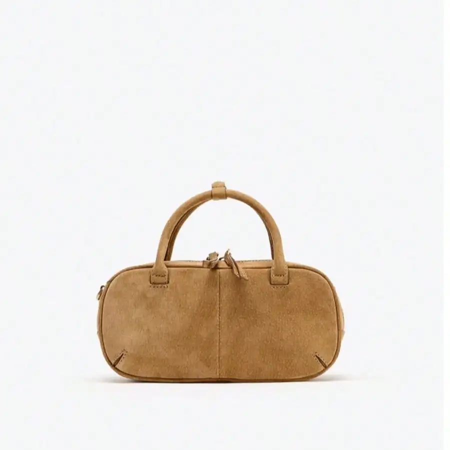 Suede Boston Bag