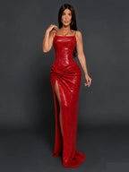 Paola Sequins Split Dress