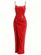 Paola Sequins Split Dress