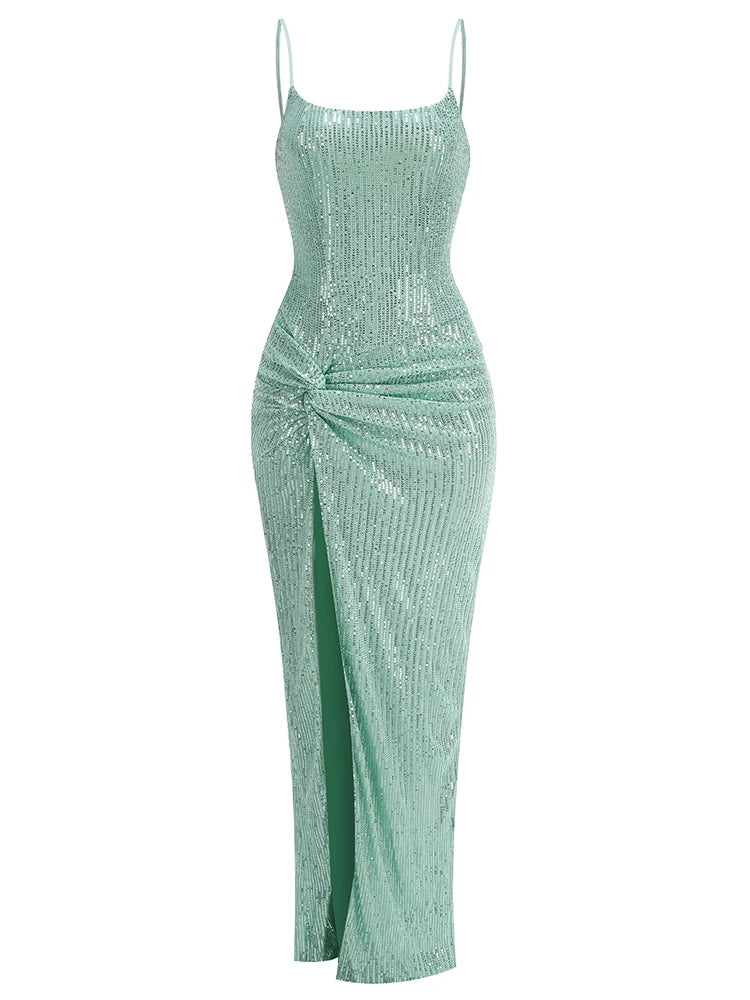 Paola Sequins Split Dress