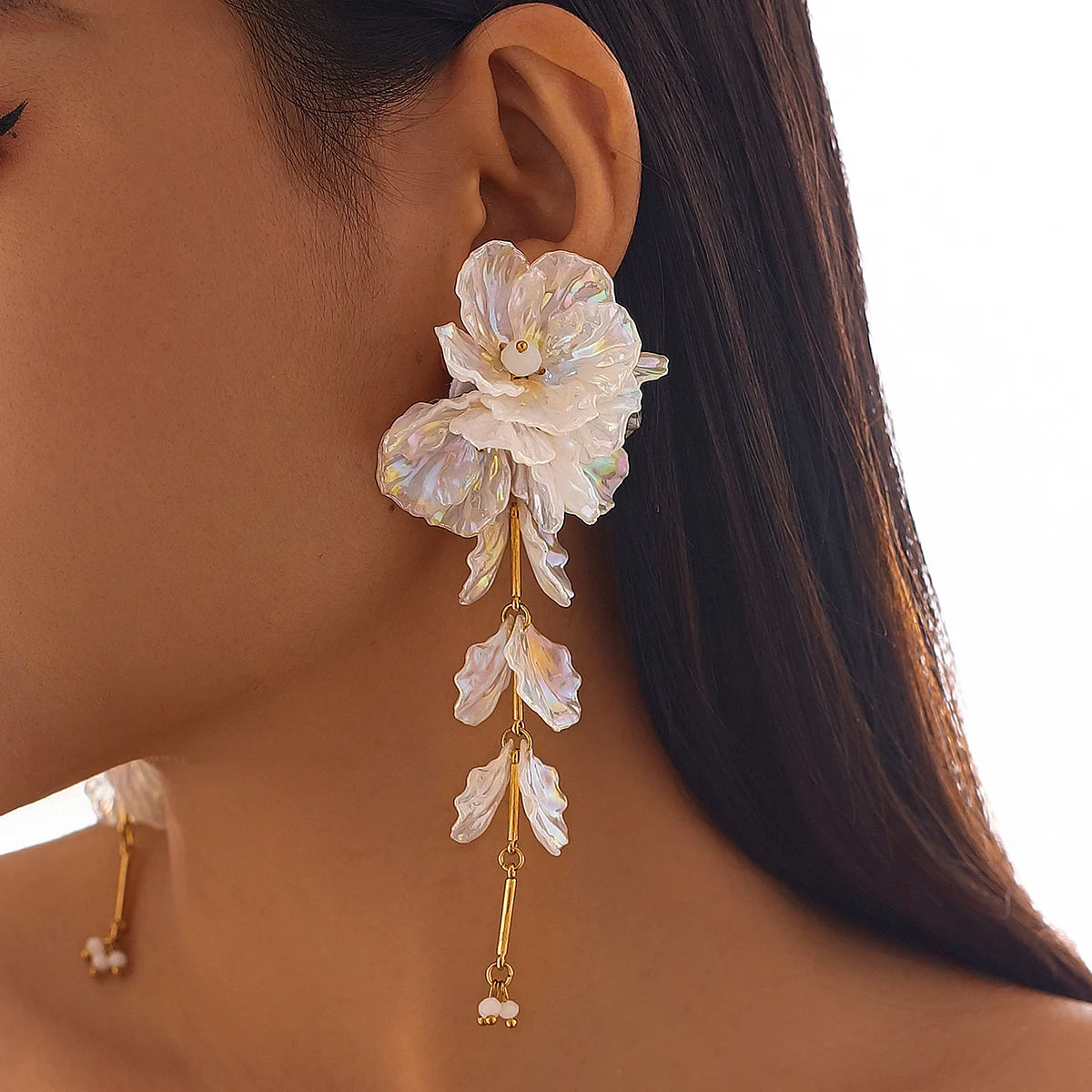 Petal Flower Drop Earrings