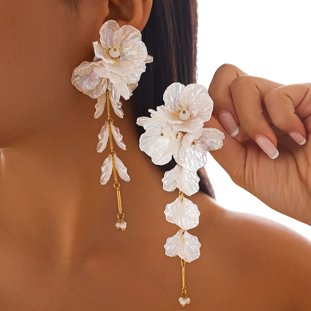 Petal Flower Drop Earrings