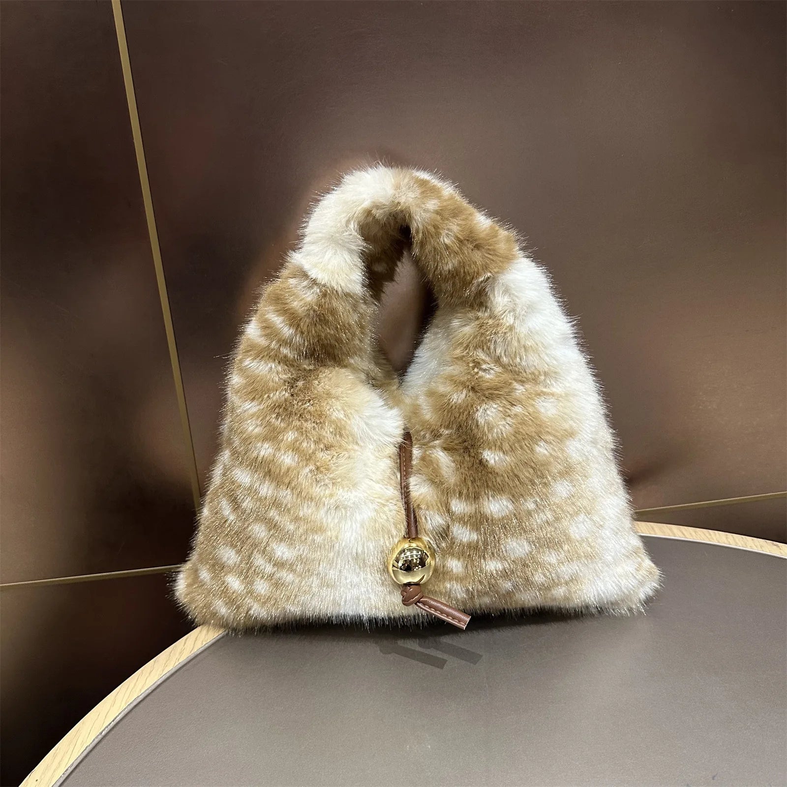 Fluffy Bambi Deer Hobo Bag