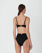 Black bikini set on a white background