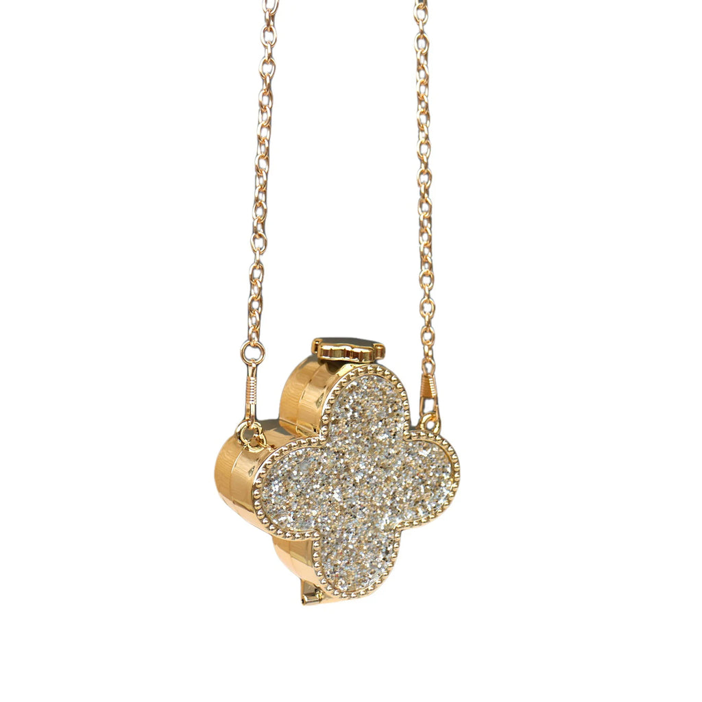 Clover Rhinestone Clutch Bag