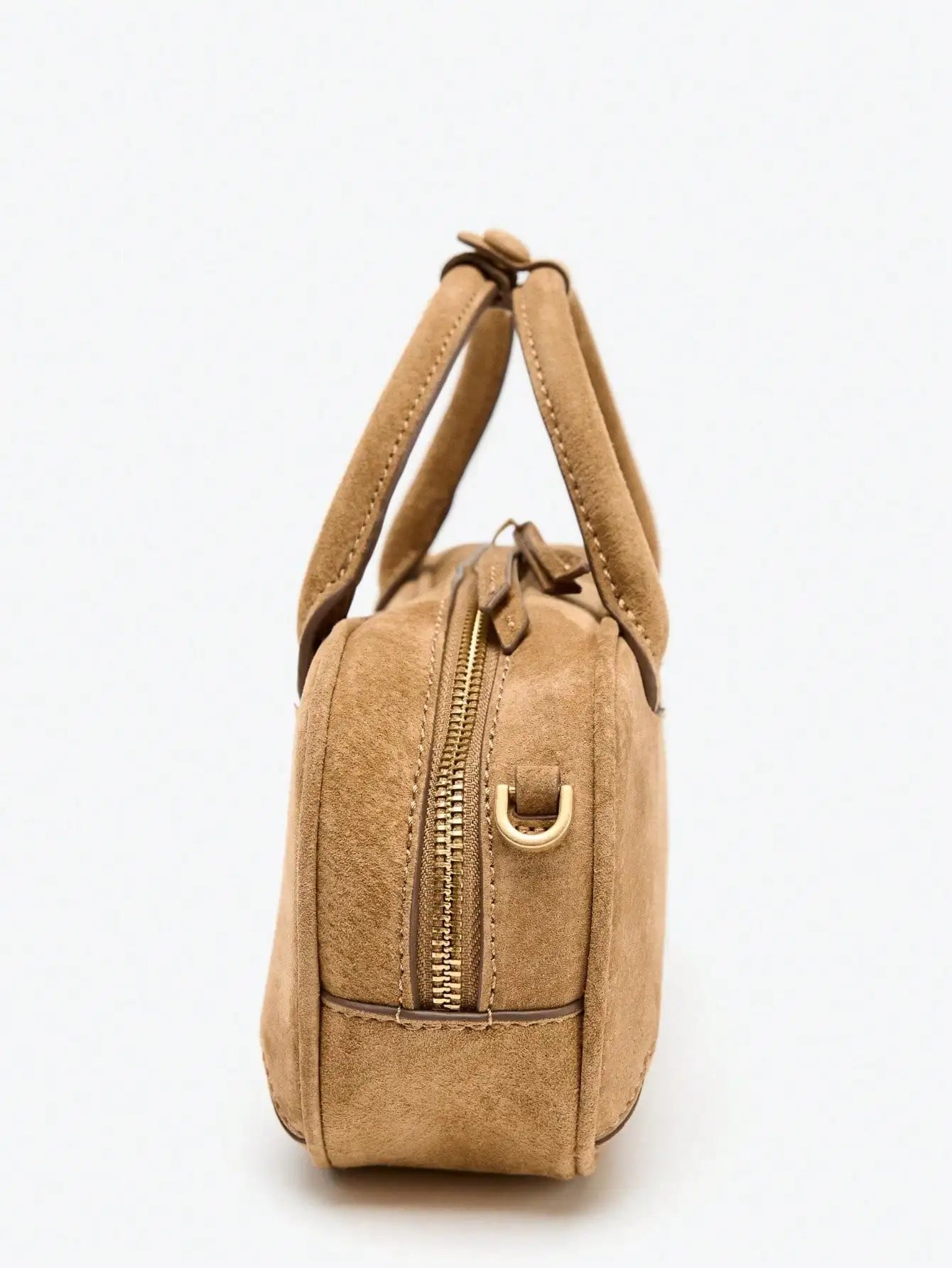 Suede Boston Bag