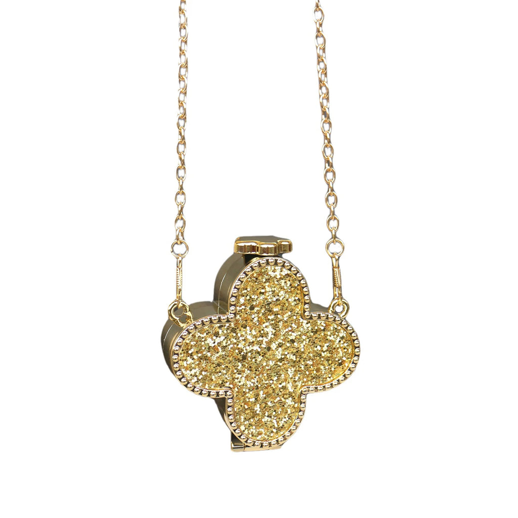 Clover Rhinestone Clutch Bag