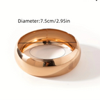 Rose gold ring with weight and diameter measurements on a white background