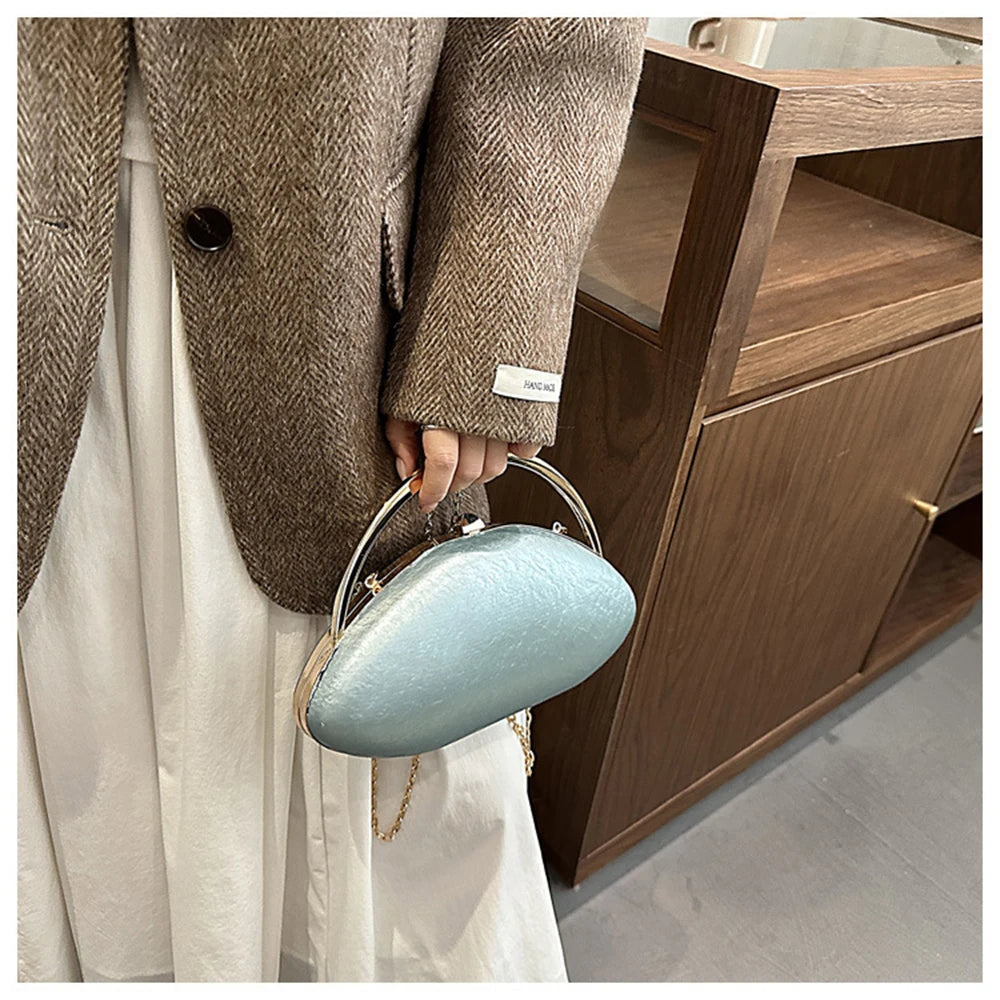 Candy Color Oval Clutch Bag