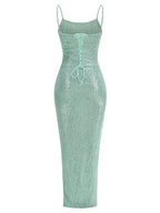 Paola Sequins Split Dress