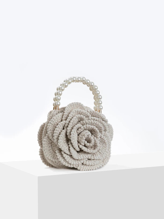 Crochet Rose Flower Clutch