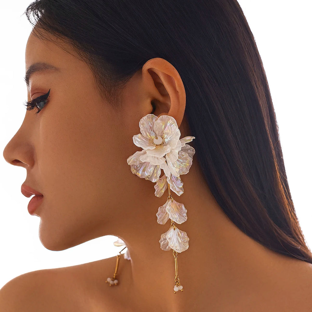Petal Flower Drop Earrings