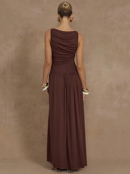 Adrielle Boat Neck Maxi Dress