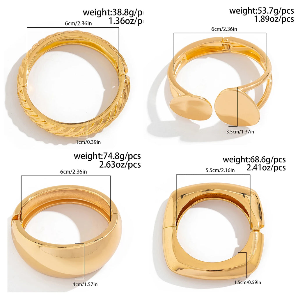 Heavy Metal Chunky Spring Bangles - F