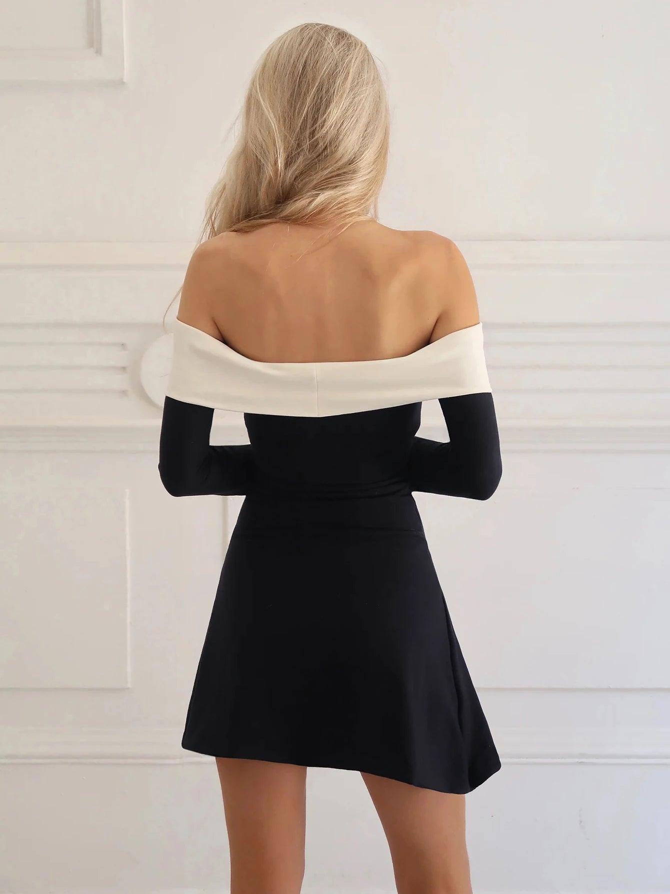 Anika Off Shoulder Mini Dress - Virago Wear - dress, Dresses, Midi Dress, New arrivals - Dresses