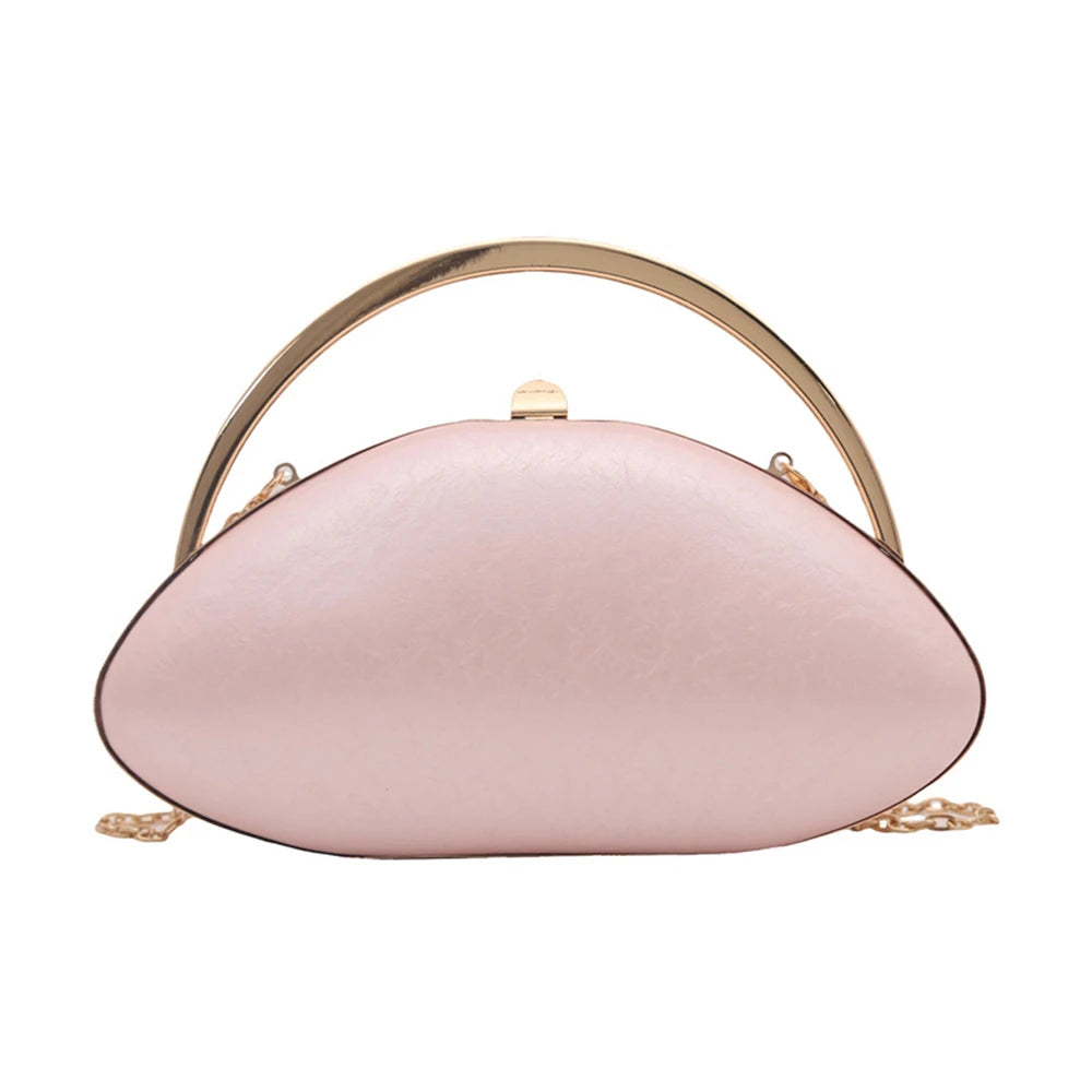 Bolso de mano ovalado color caramelo