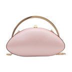 Bolso de mano ovalado color caramelo