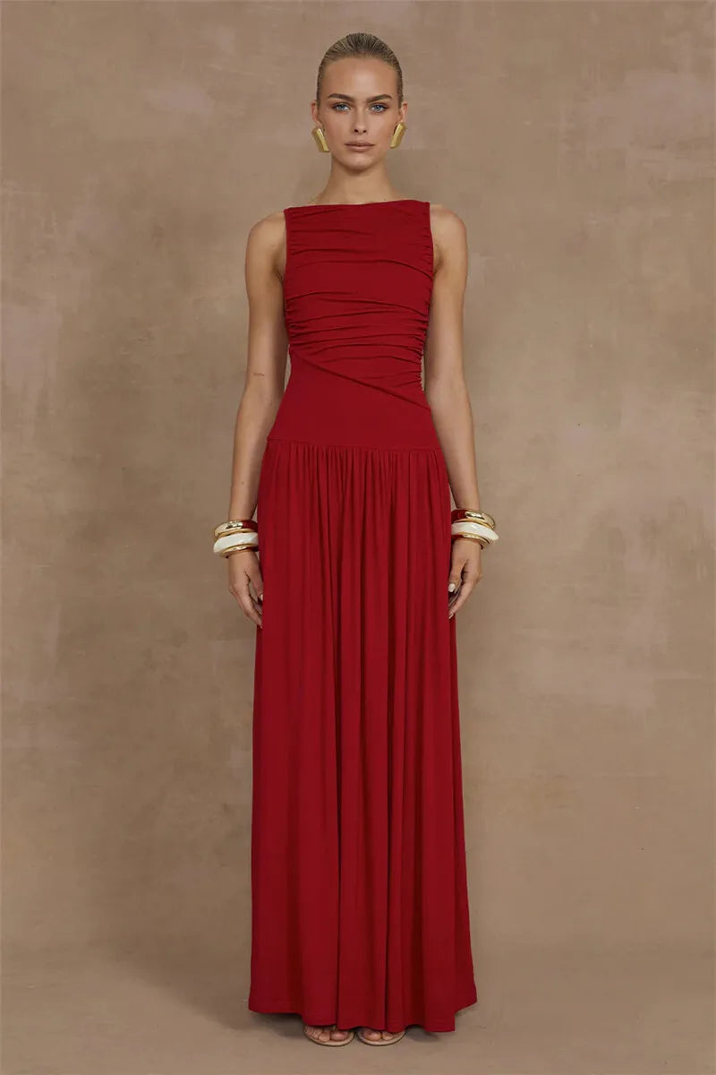 Adrielle Boat Neck Maxi Dress