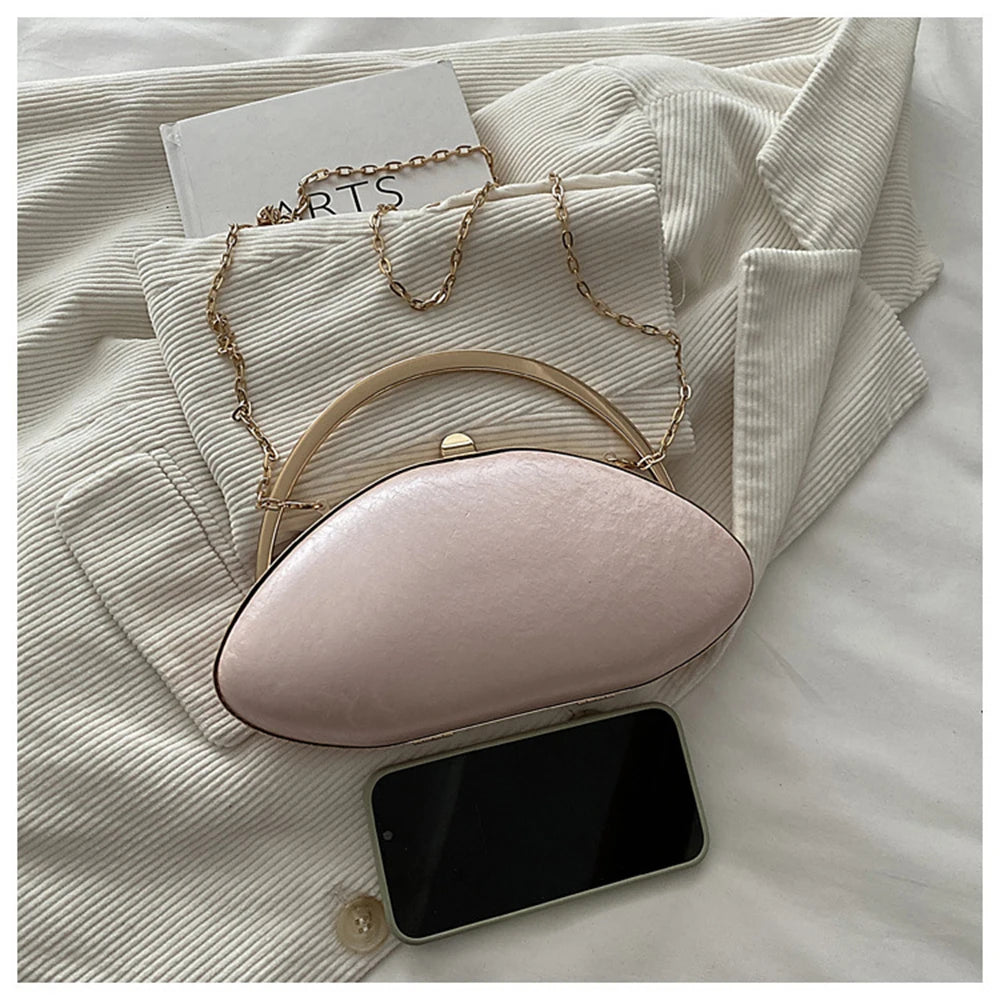 Candy Color Oval Clutch Bag
