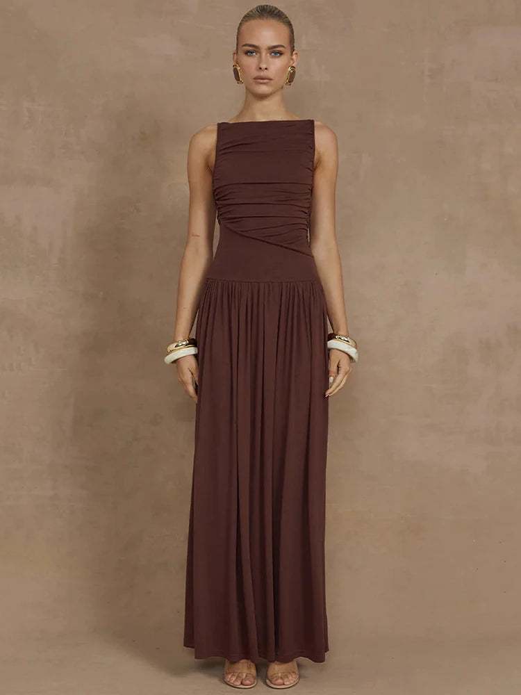 Adrielle Boat Neck Maxi Dress