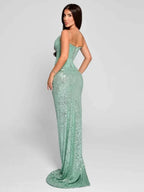 Paola Sequins Split Dress