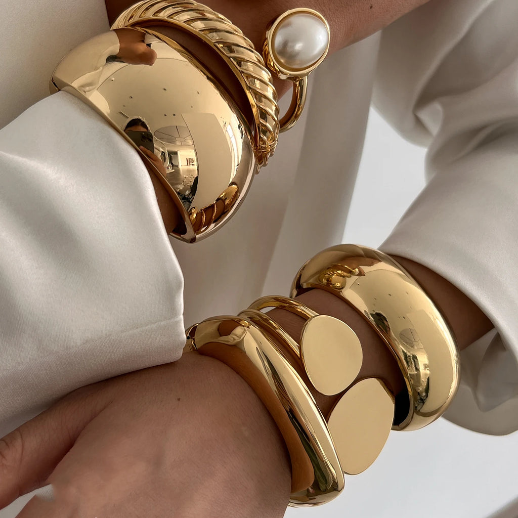 Heavy Metal Chunky Spring Bangles - D