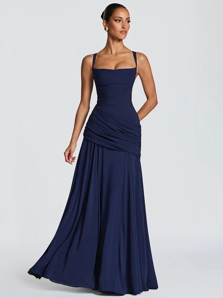 Aurelia Drape Maxi Dress  Virago Wear