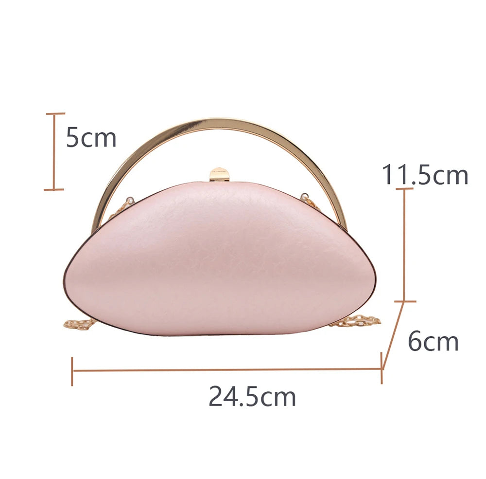 Candy Color Oval Clutch Bag