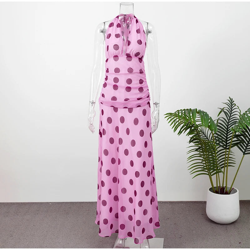 Rose Polka Dot Maxi Dress | Virago Wear Rose Polka Dot Maxi Dress | Virago Wear