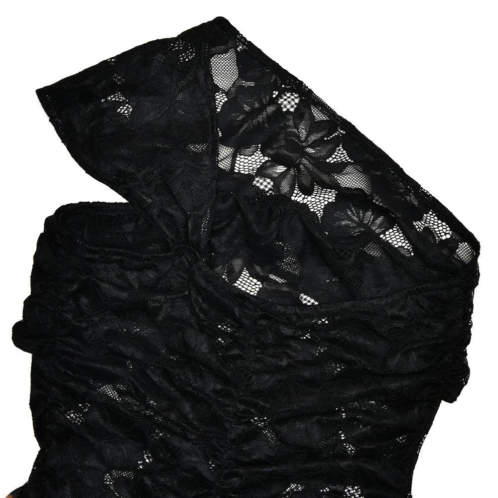 Lace Leopard Ruffle Dress