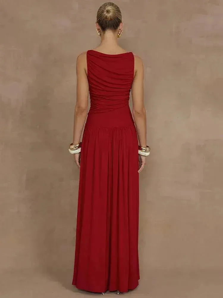 Adrielle Boat Neck Maxi Dress | Virago Wear Adrielle Boat Neck Maxi Dress | Virago Wear