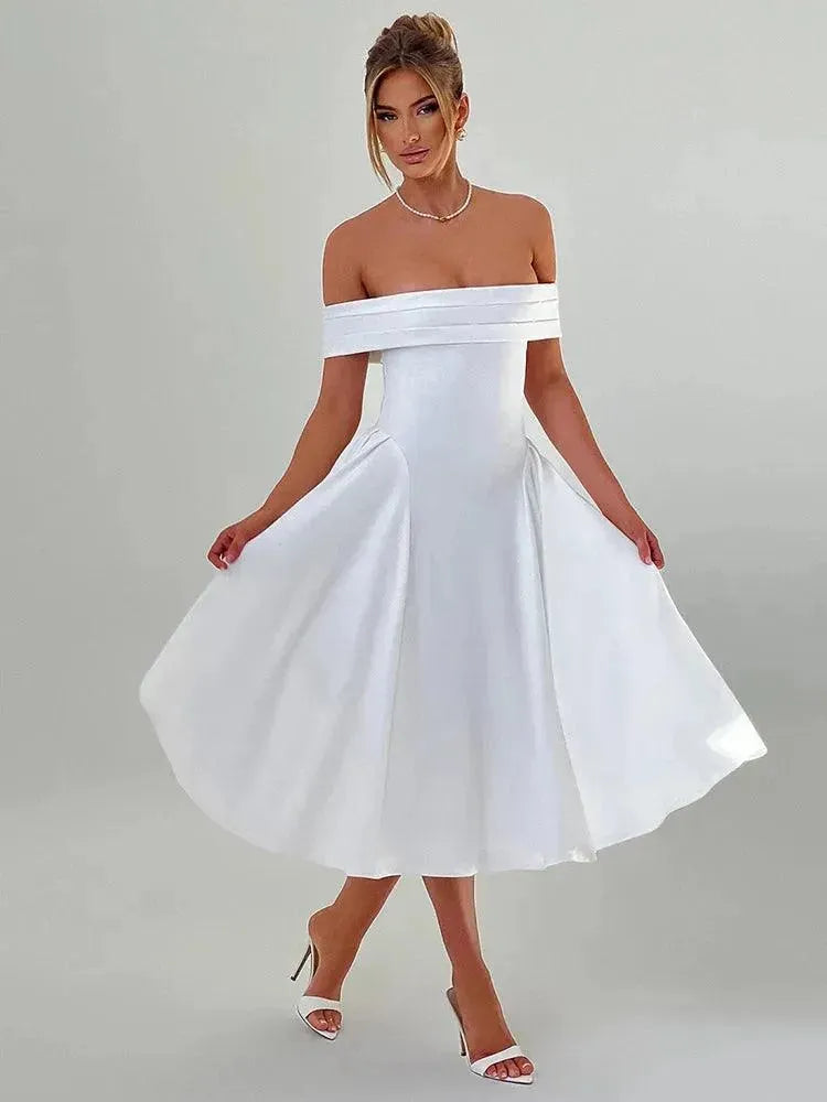 off the shoulder dresses midi Calista Off-shoulder Dress SCH006665_CLB_XL line circle skirt Long Purple Dress with 0-6 months:1 year