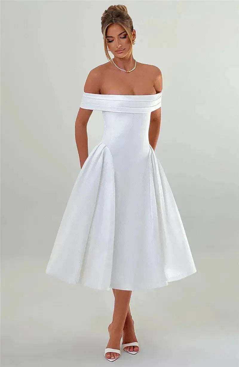 Calista Off-Shoulder Midi Dress | Virago Wear Calista Off-Shoulder Midi Dress | Virago Wear
