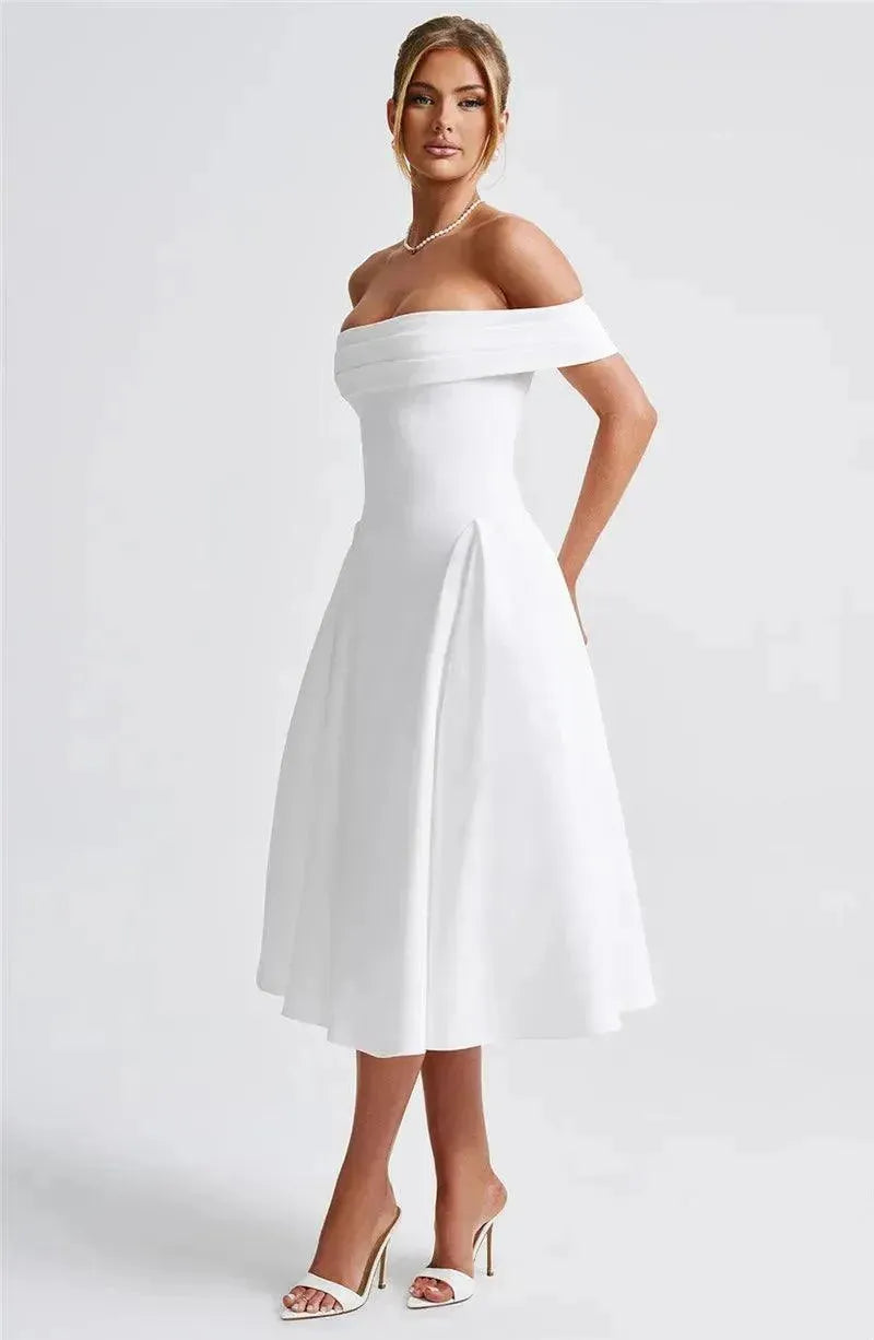 Calista Off-shoulder Midi Dress | Virago Wear Calista Off-shoulder Midi Dress | Virago Wear