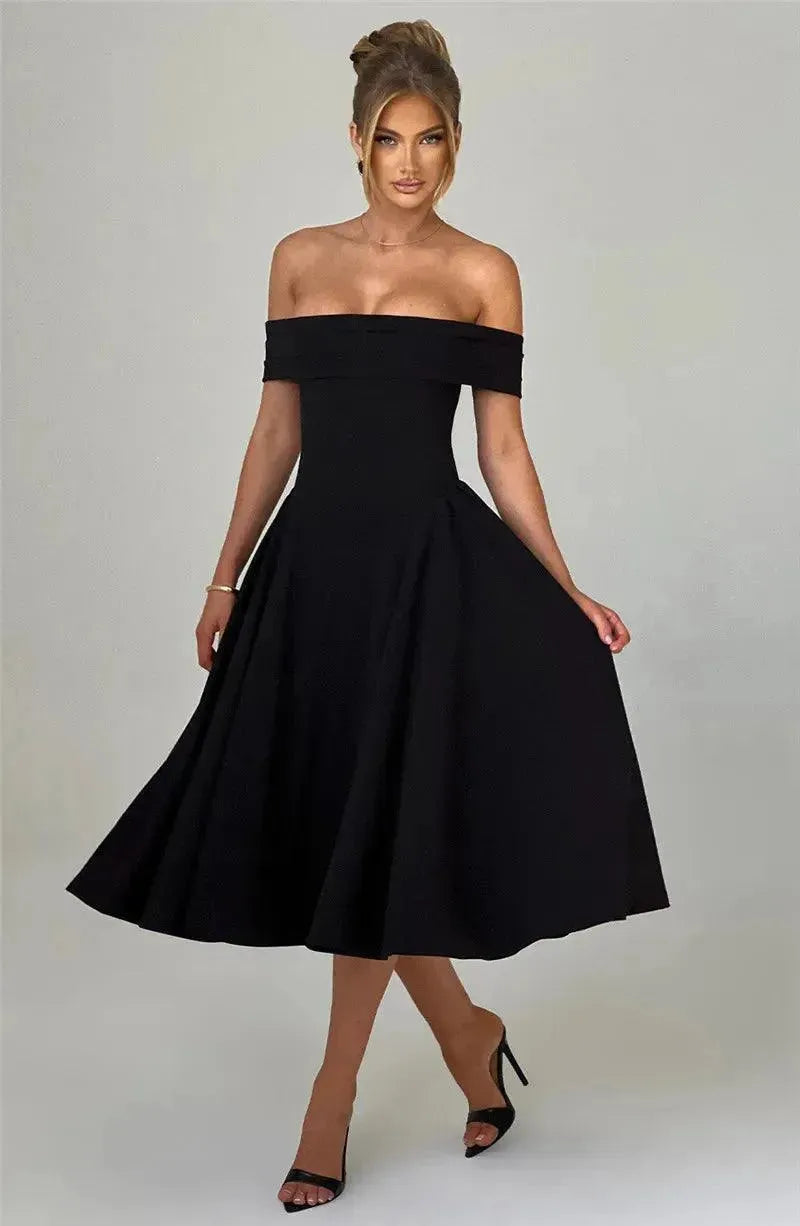 Calista Off-shoulder Midi Dress | Virago Wear Calista Off-shoulder Midi Dress | Virago Wear