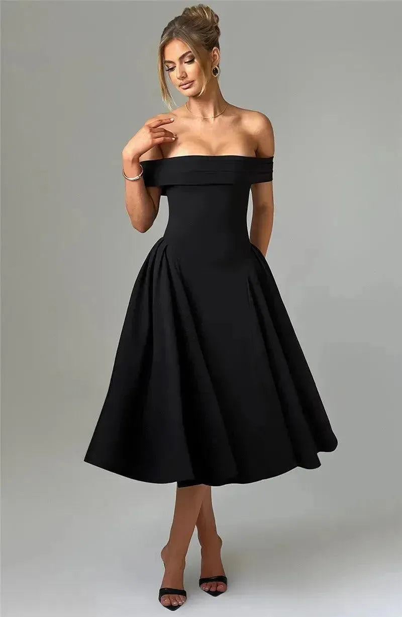 Calista Off-Shoulder Midi Dress | Virago Wear Calista Off-Shoulder Midi Dress | Virago Wear